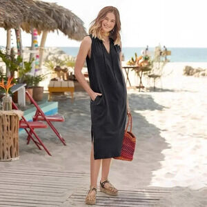 Sundance Dress Womens XXS Petite Weekend Sensation Midi Black Minimalist Coastal